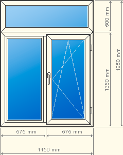 Т-образное поворотно-откидное окно